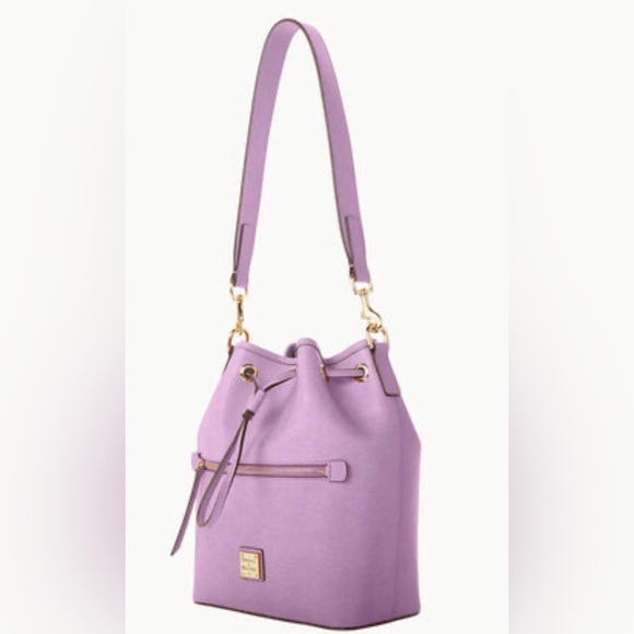 Dooney & Bourke Saffiano Leather Drawstring Bag Light Mauve NWT